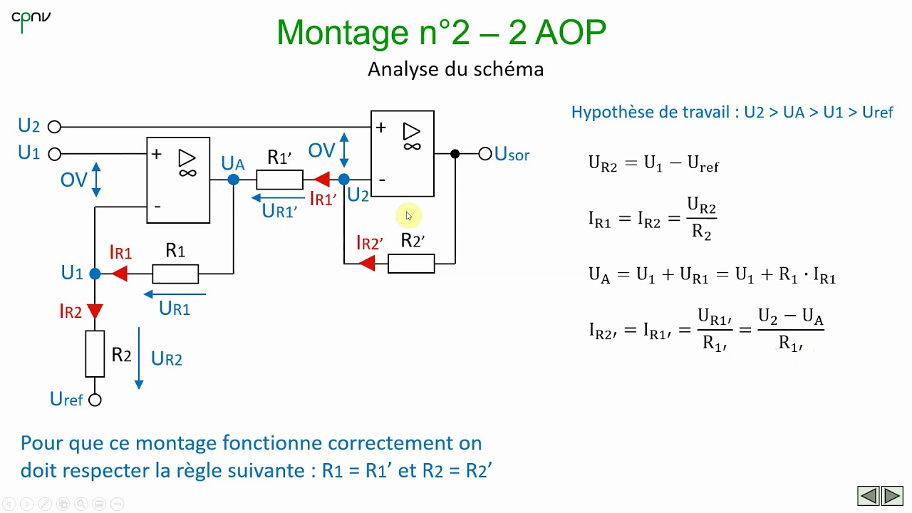 ELAN - AOP Amplificateur d'instrumentation (partie 2 - montage à 2 AOP's)