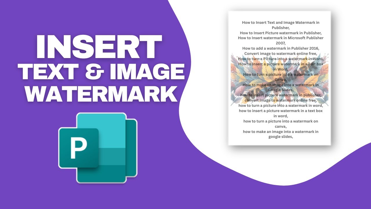 How to Insert Text and Image Watermark in Publisher