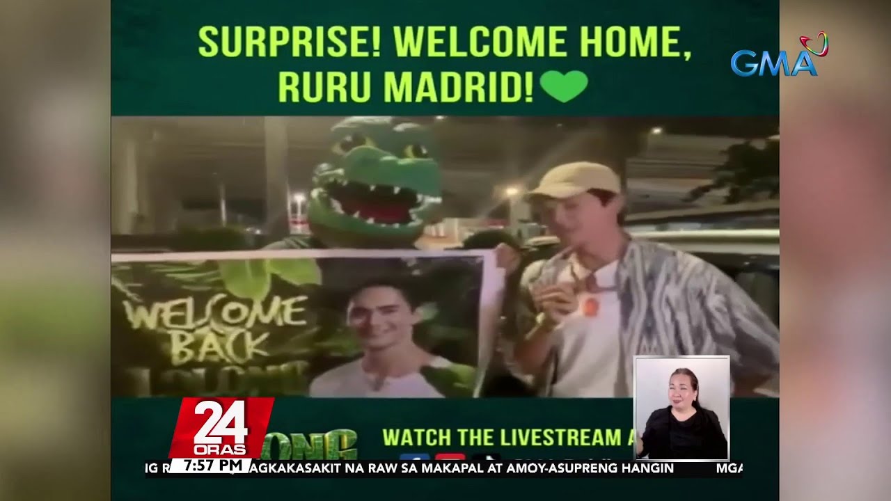 'Lolong' star Ruru Madrid, sinalubong ni crocodile man sa muling pagbabalik-bansa | 24 Oras