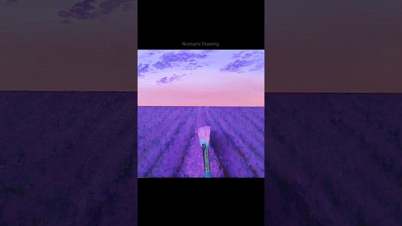 Beautiful Lavender Field Painting #shorts