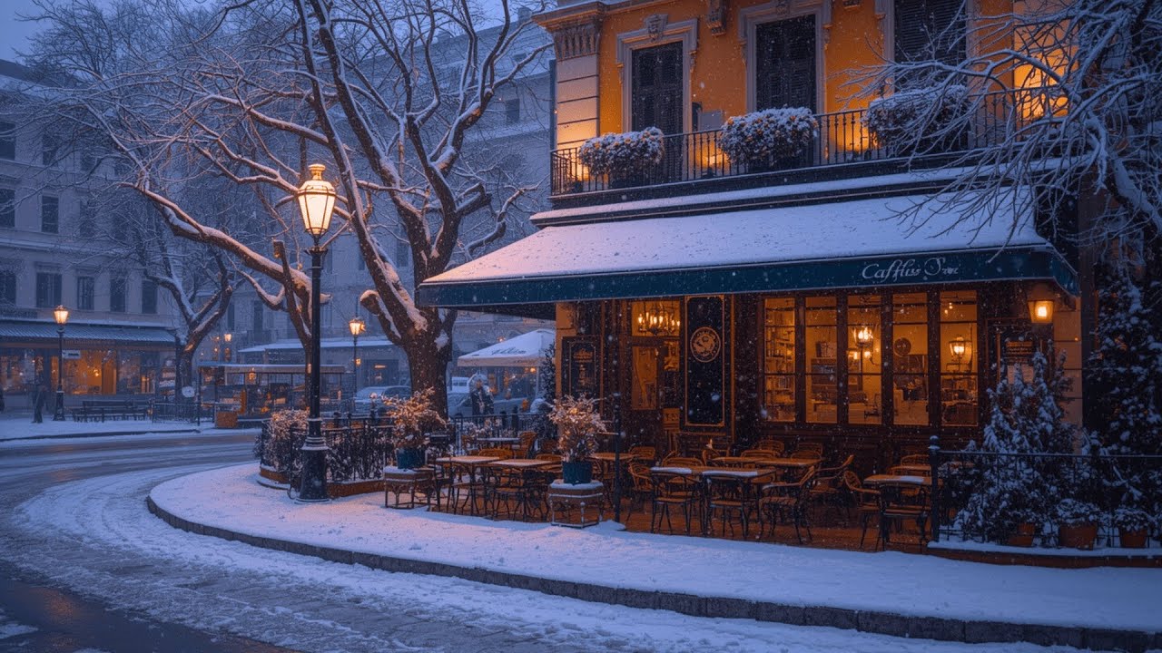 Soft Winter Jazz at a Cozy Café | Peaceful Ambience for Study & Work