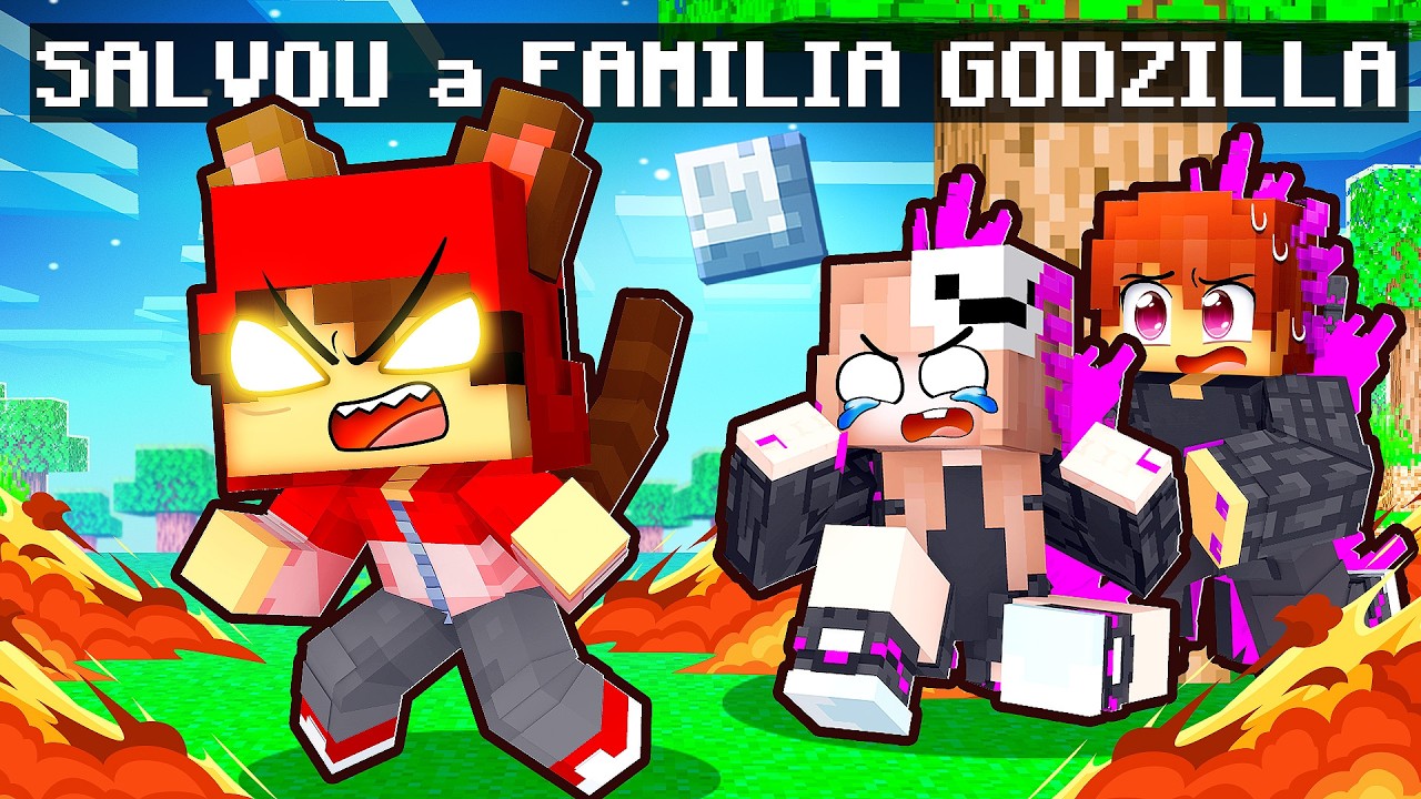 O BEBÊ GATO SALVOU a FAMILIA GODZILLA no Minecraft