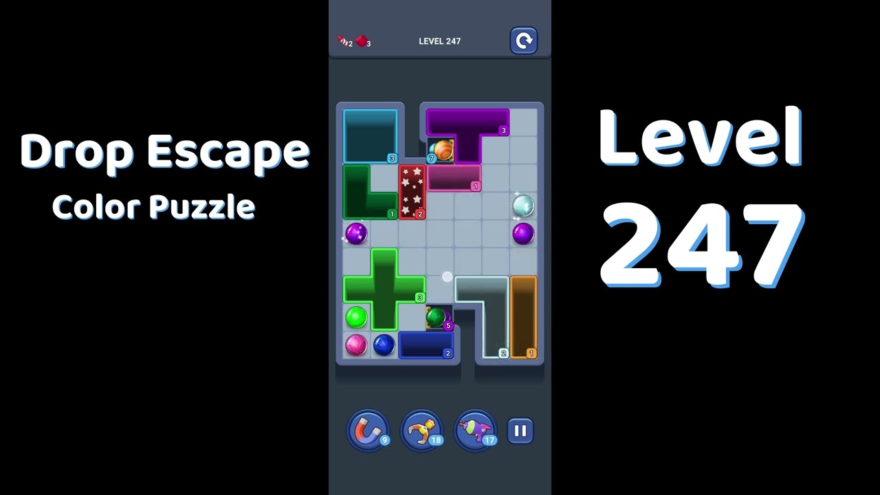 Drop Escape Level 247 Walkthrough 🟡🧩 | Color Puzzle Game Guide | Go Answer