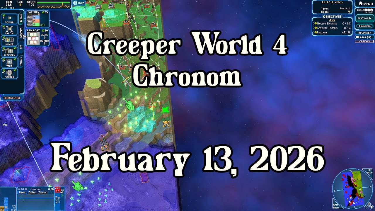 Creeper World 4 Daily Map –  February 13, 2026 | No Commentary