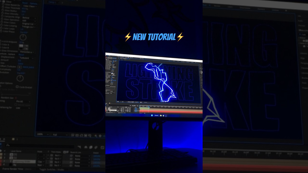 Lightning Strikes Animation. Adobe After Effects Tutorial. #learnaftereffects #adobeaftereffects