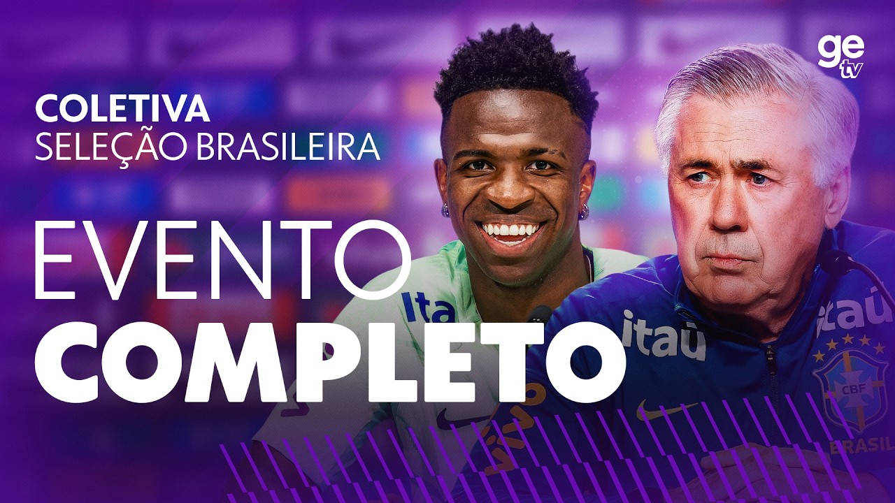 COLETIVA DE VINI JUNIOR E CARLO ANCELOTTI | SELE&Ccedil;&Atilde;O BRASILEIRA | ge tv