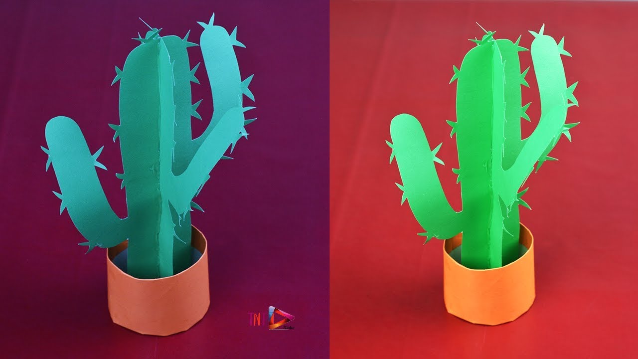 How To Make a Paper Cactus Tutorial🌵DIY 3D Paper Origami Cactus