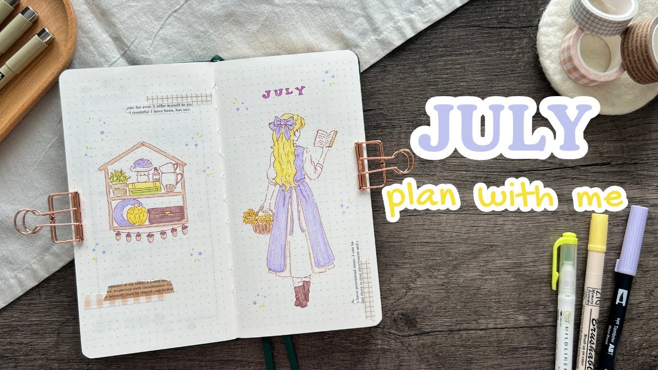 PLAN WITH ME | JULY 2025 Bullet Journal Setup | Cozy, Relaxing, No Talking 🏠🎀🌼