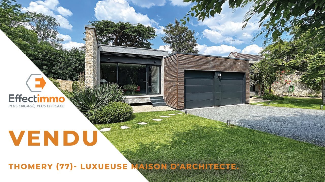 Thomery (77) - Luxueuse maison d’architecte de 180m2 de plain-pied dans son écrin de verdure.
