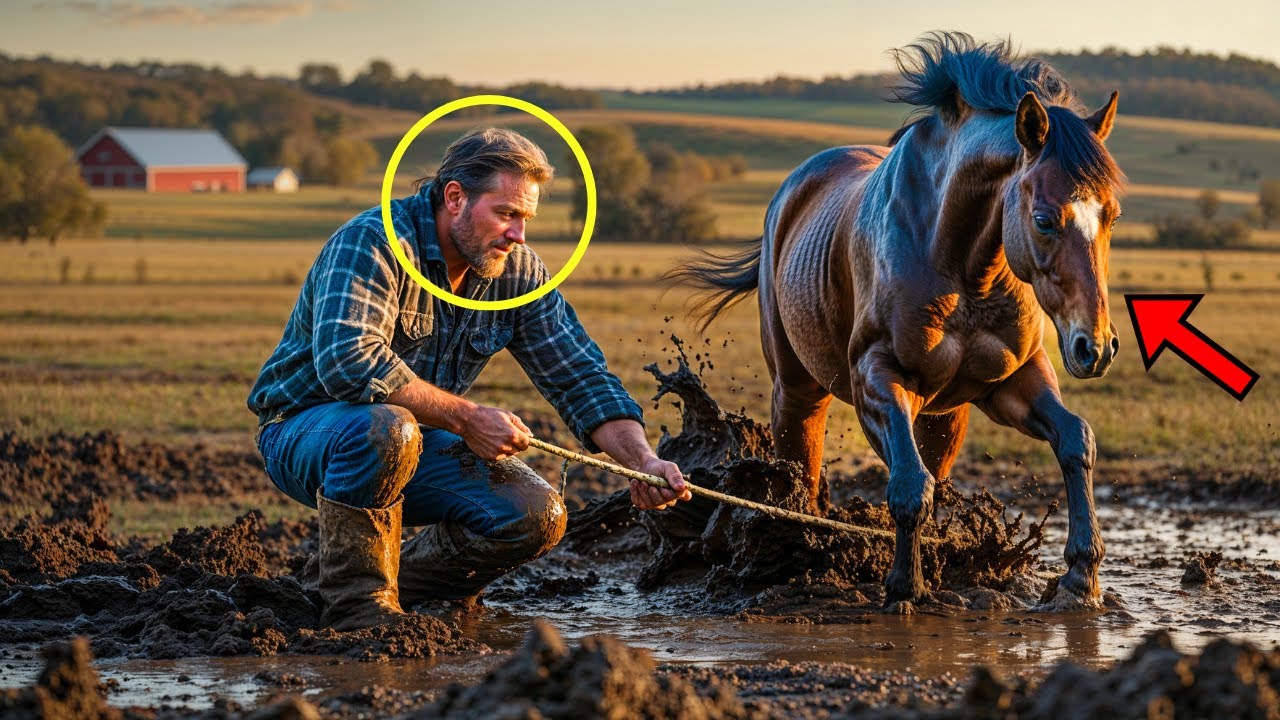 Bauer rettet wildes Pferd aus dem Schlamm &ndash; was dann passiert, ist unglaublich!