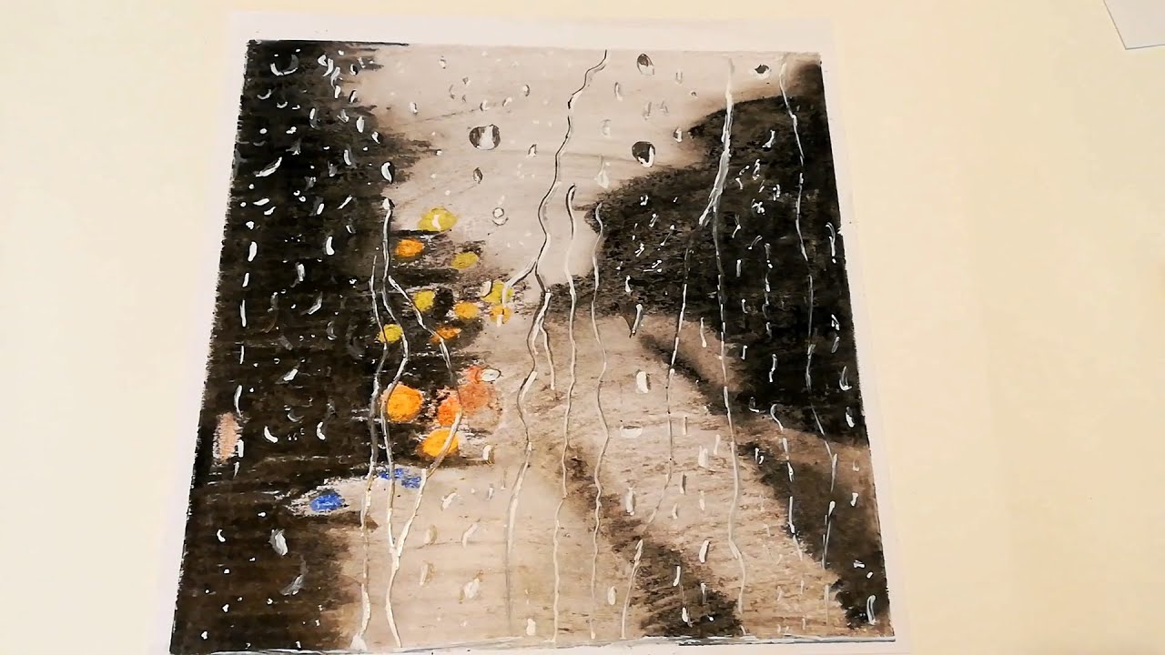 Disegno Pioggia / colori a cera