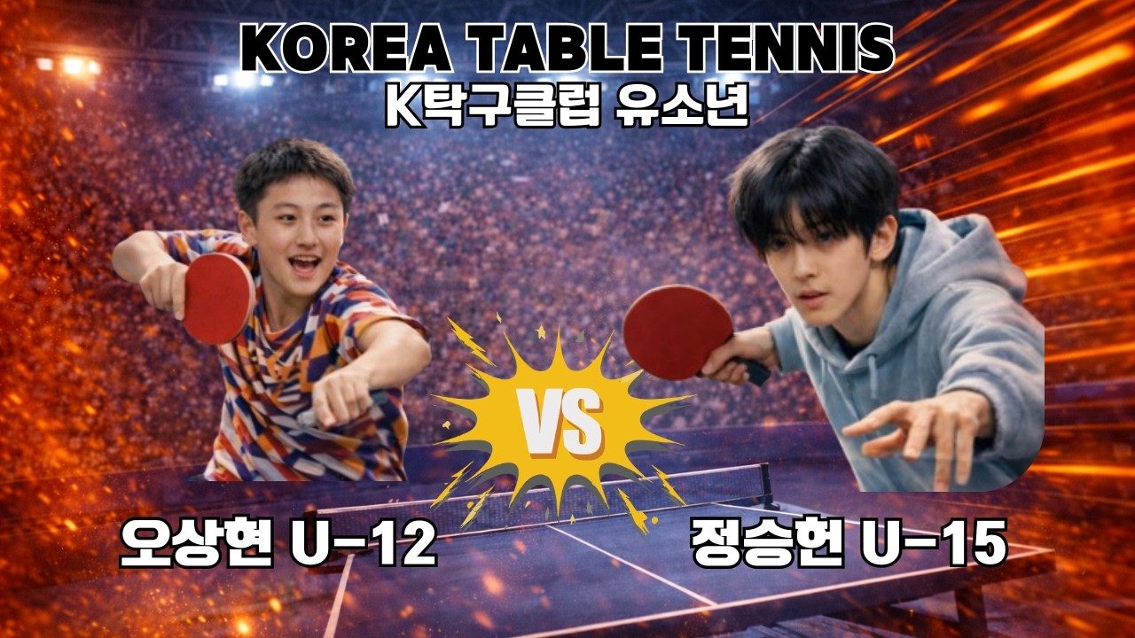 [Full Match] 정승헌(U15) vs 오상현(U12)│K탁구클럽 스포츠클럽 유소년
