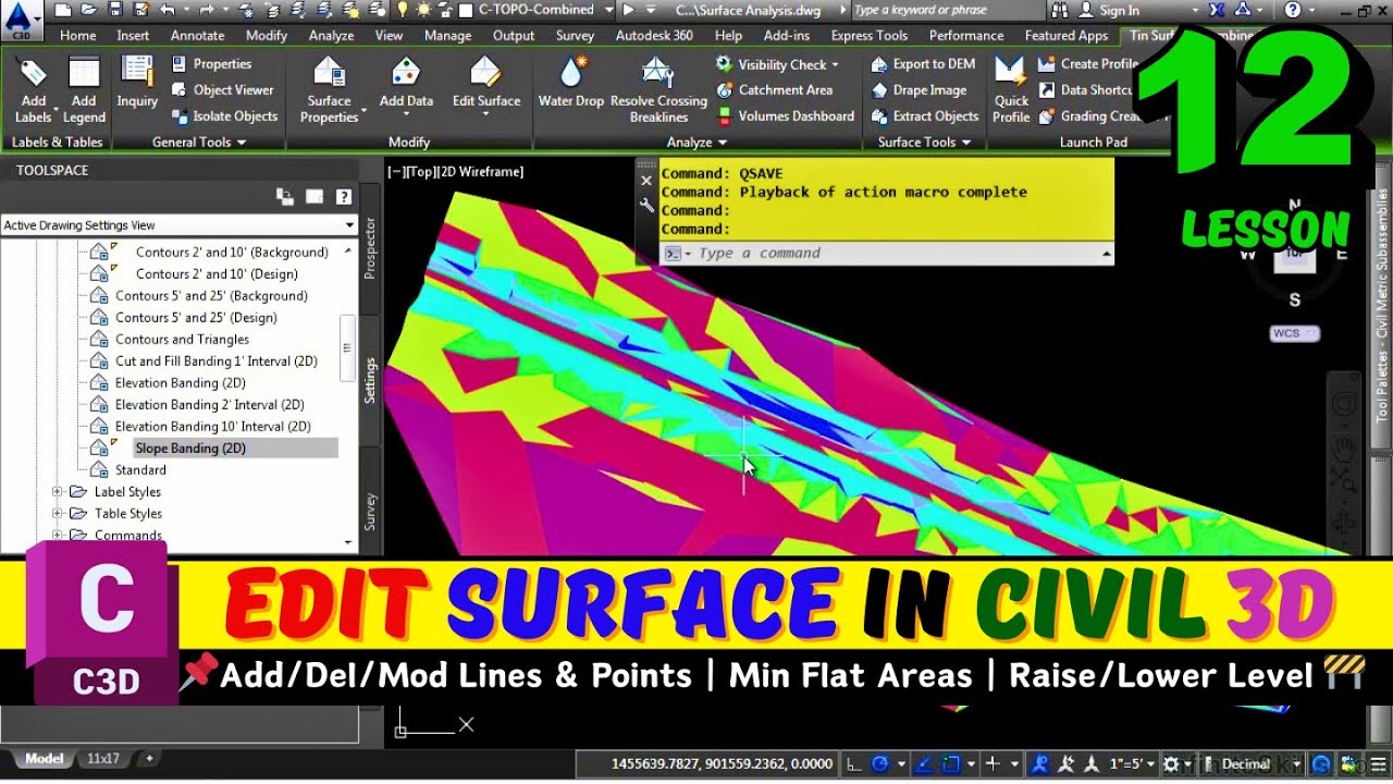 Edit Surface in Civil 3D | Add/Remove Points and Lines | Raise or Lower Surface | Smooth Surface