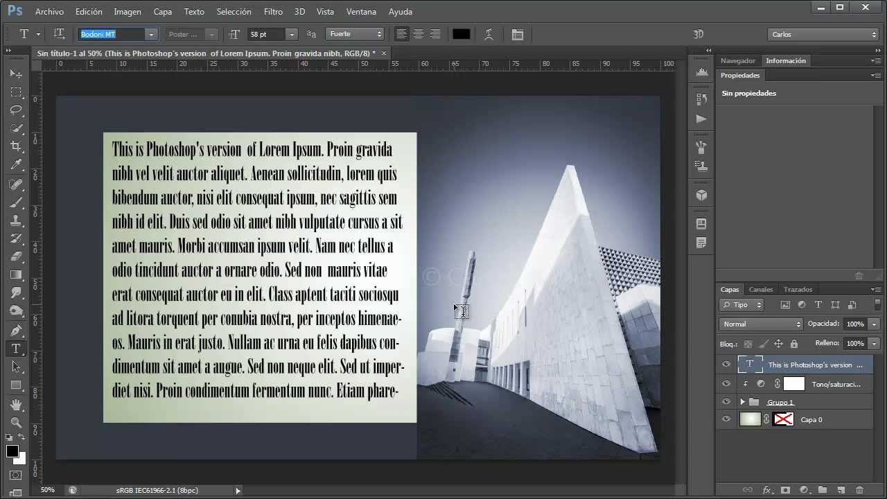 Trucos para la herramienta Texto en Photoshop (parte I)