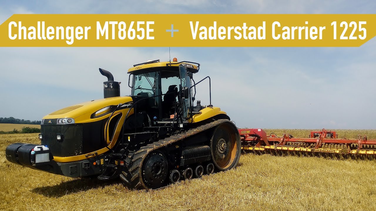 CAT Challenger MT865E + Vaderstad Carrier 1225 CULTIVATING FIELD /DriverView/GoPro