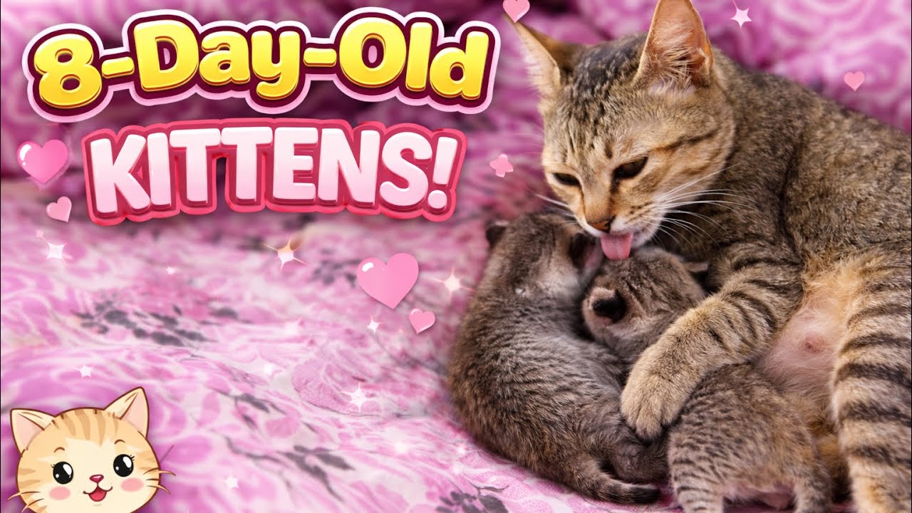 8-Day-Old Newborn Kittens So Cute 🥰