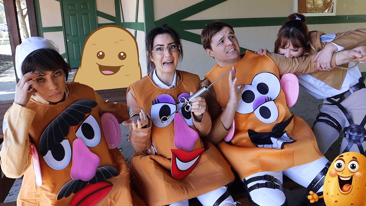 SASHA'S POTATO HALLUCINATION || Attack on Titan Cosplay (ft. Eren, Hange, Sasha, and Levi)