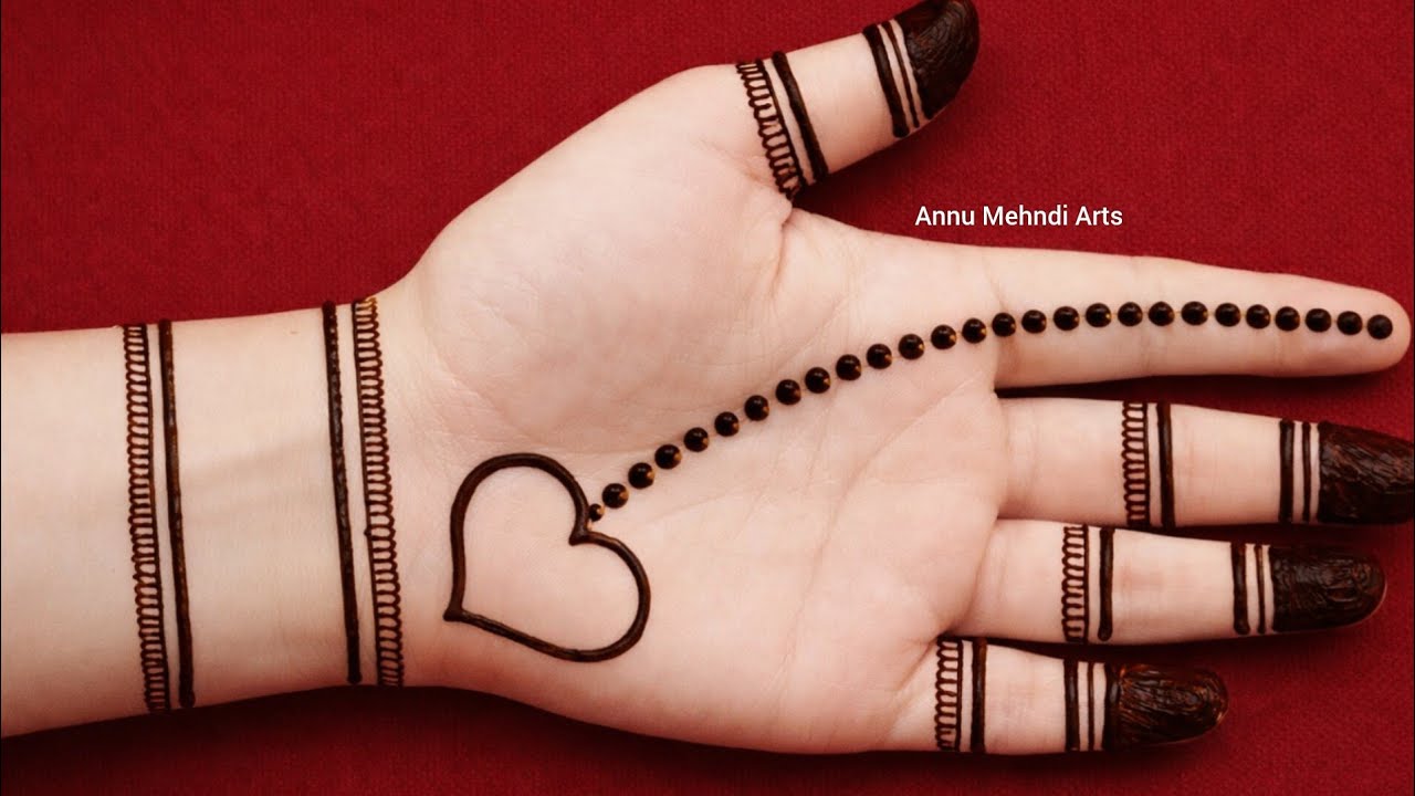 Very Easy Simple Mehndi design | Simple Heart shape Front hand Mehndi design |Mehandi design | Henna