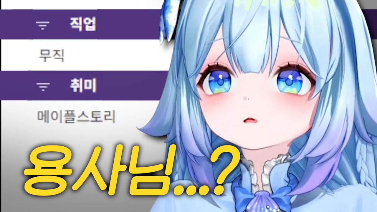 메이플스토리 하는거면 무직이 아니잖아