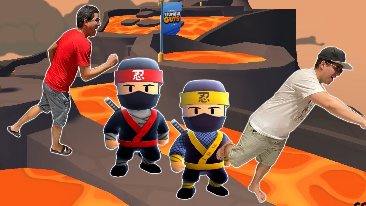 FIZEMOS UMA CORRIDA NINJA NO MEIO DA LAVA DO VULCÃO!!! - Stumble Guys