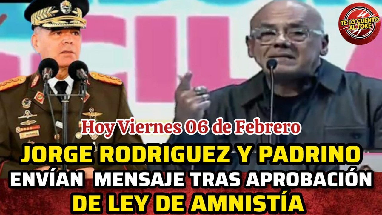 🔴JORGE RODRIGUEZ  Y VLADIMIR PADRINO ENVÍAN  MENSAJE TRAS APROBACIÓN DE AMNlSTÍA