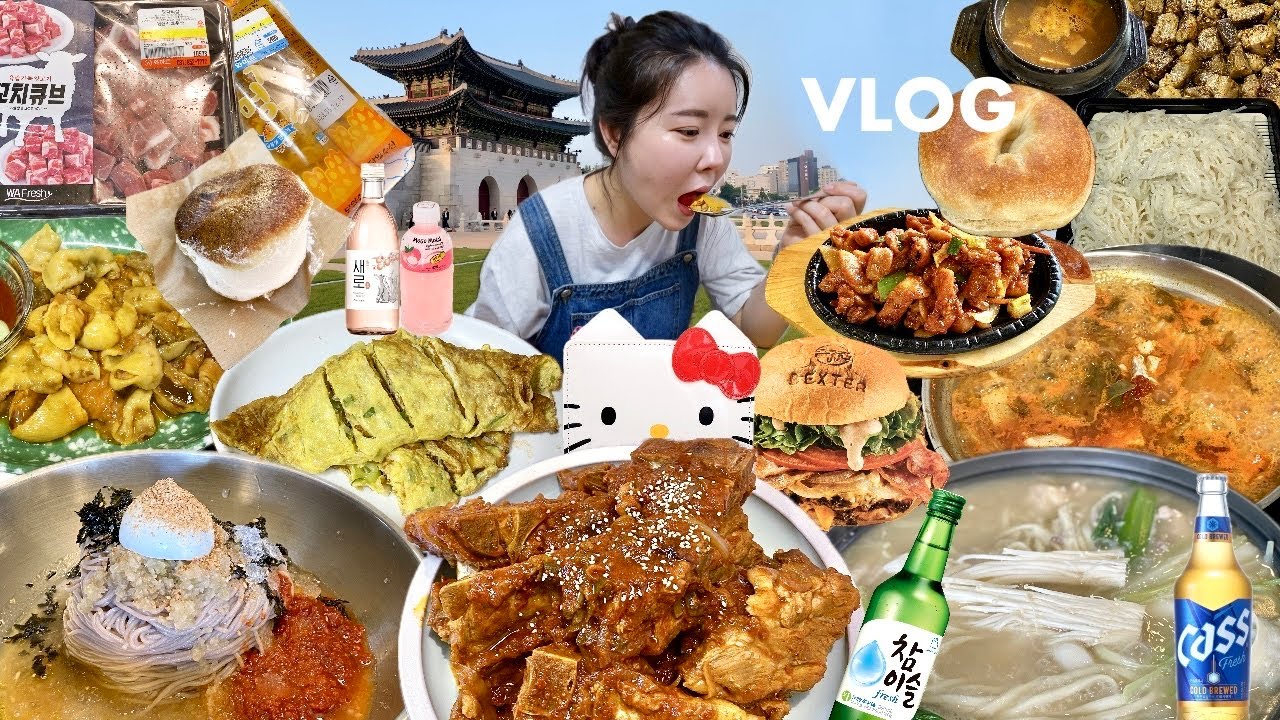 먹방 브이로그 | 나를 살 찌우는 돼지 DNA🐽 뼈찜 닭불고기 혼술 광화문 노포 김치찌개 최화정국수 백숙 멍게 막국수 계란말이 양고기 | 남편이랑 맛집 탐방 MUKBANG VLOG