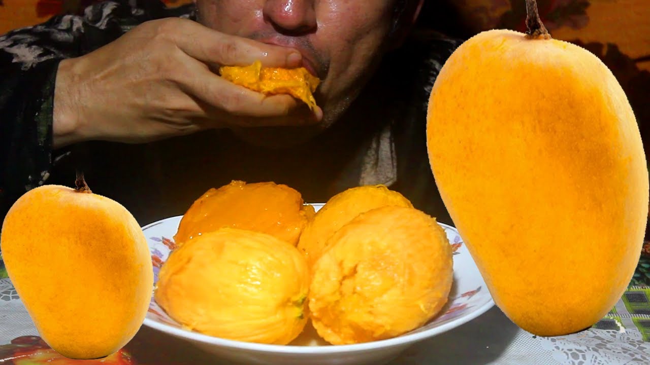ASMR YELLOW  MANGO FRUIT PLATTER (NO TALKING) EATING SOUNDS