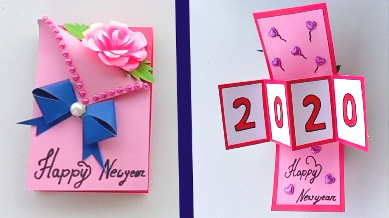 How to Make Happy New Year Card 2020 | New Year Greeting Cards Latest Design Handmade