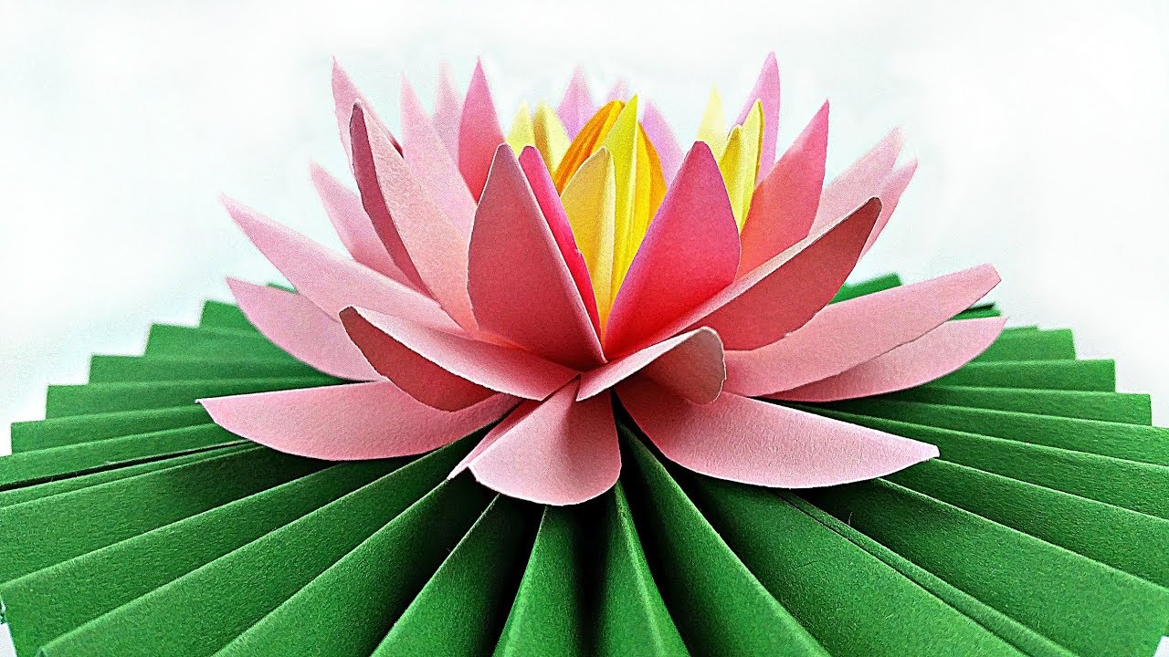 DIY paper flower Water Lily / arts and crafts flowers easy for kids / How to Make Beautiful Lotus