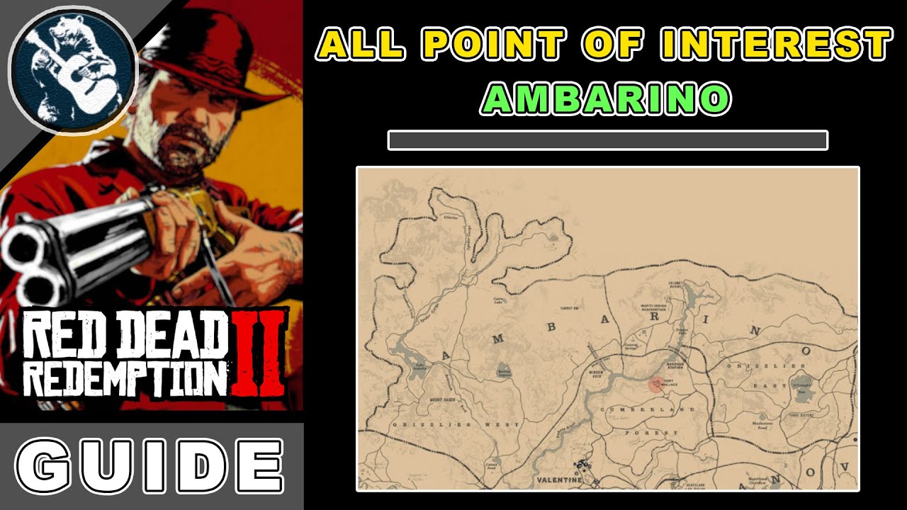 All Point of Interest RDR2 Ambarino | RDR2 Secret Locations Map