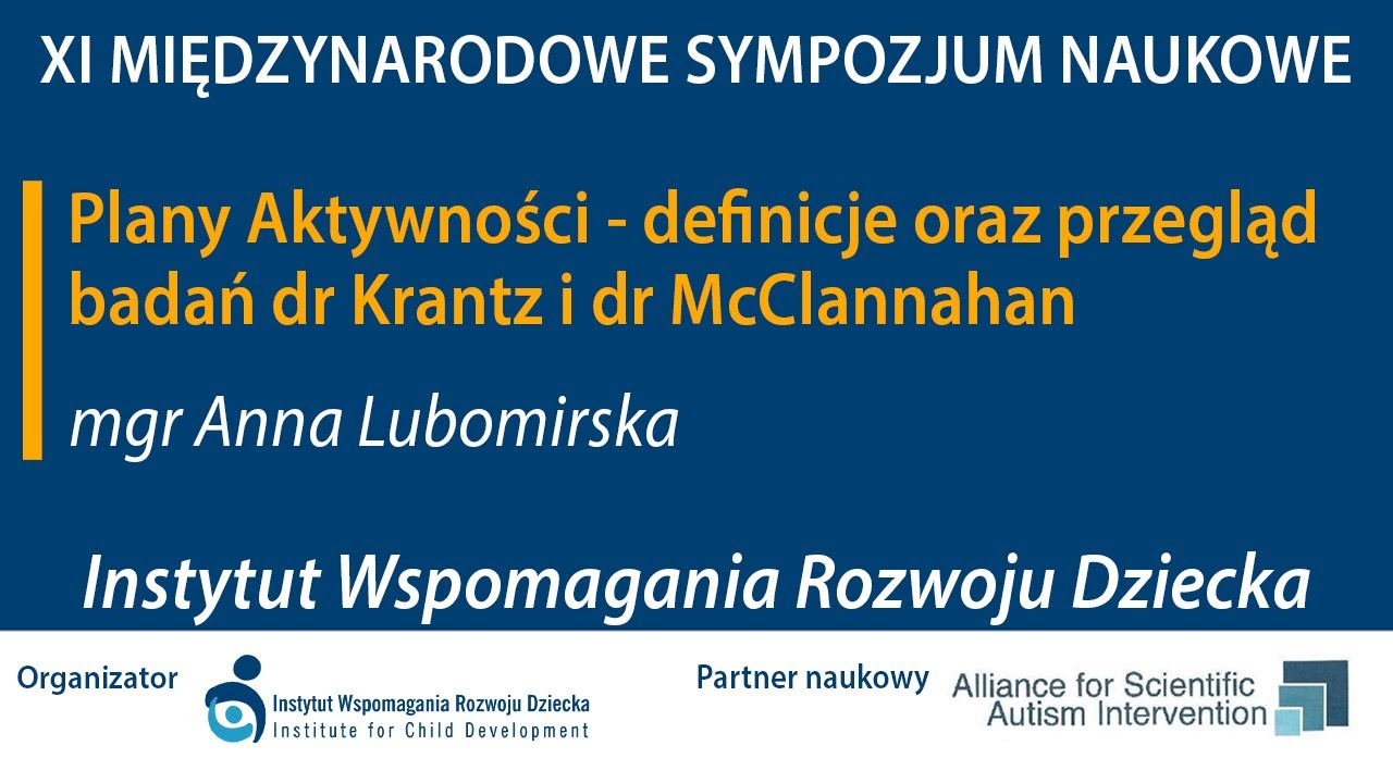 Plany Aktywności - Definicje oraz przegląd badań - mgr Anna Lubomirska #IWRD