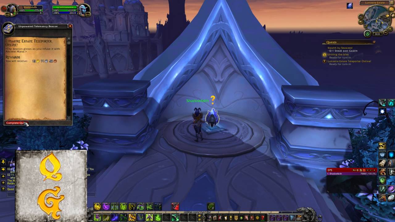 World Of Warcraft Legion Lunastre Estate Teleporter Online!