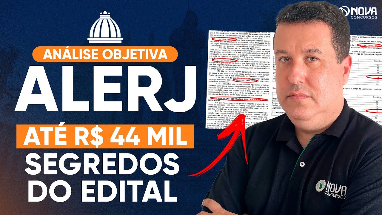Concurso ALERJ 2025: Edital publicado com sal&aacute;rios de at&eacute; R$ 44 mil 🔔