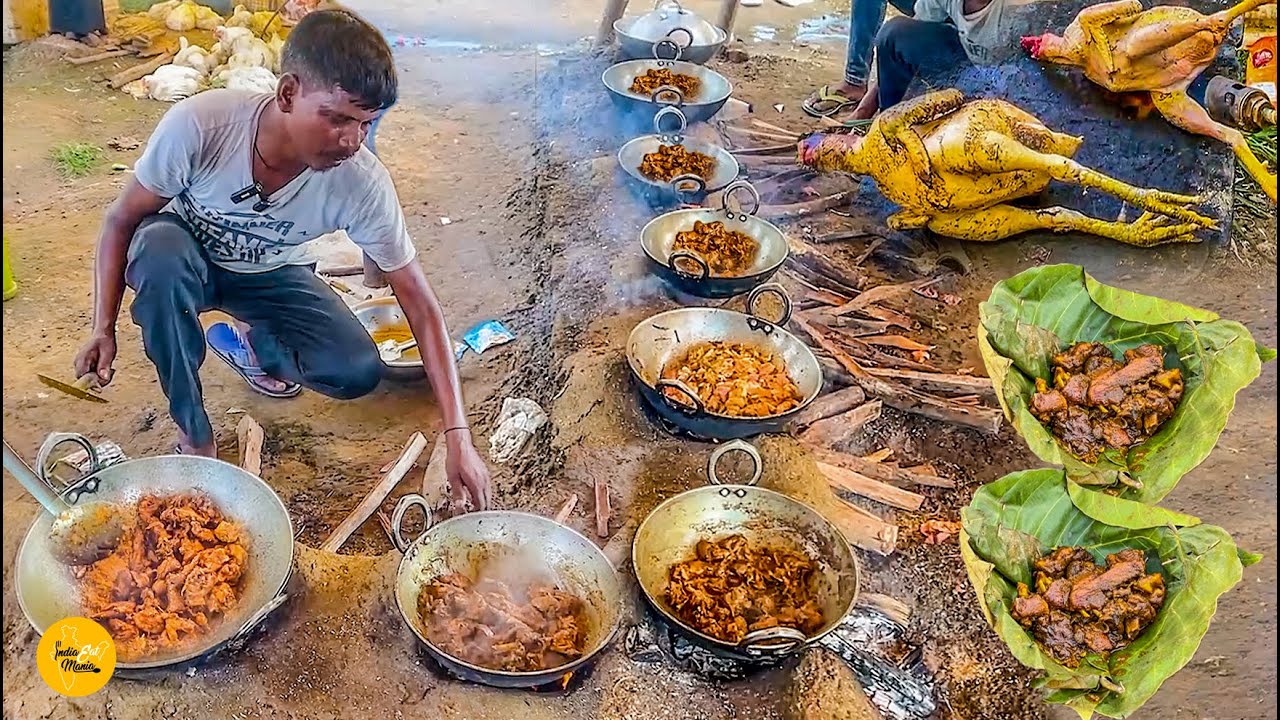 Adivasi Bazar Ka Cheapest Desi Murga Making Rs. 150/- Only l Ranchi Street Food