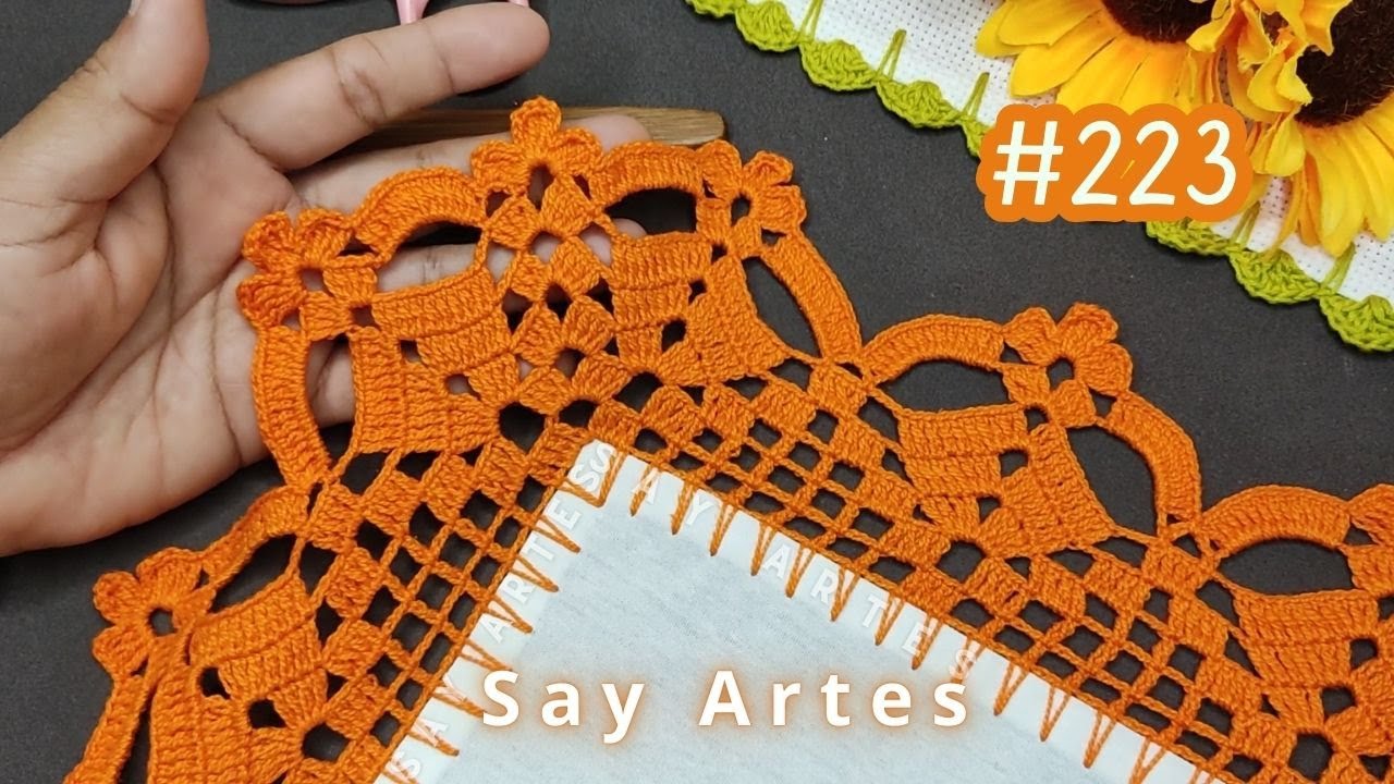 #223 Puntilla naranja Muy bonita y Rápida de vuelta y vuelta | Say Artes