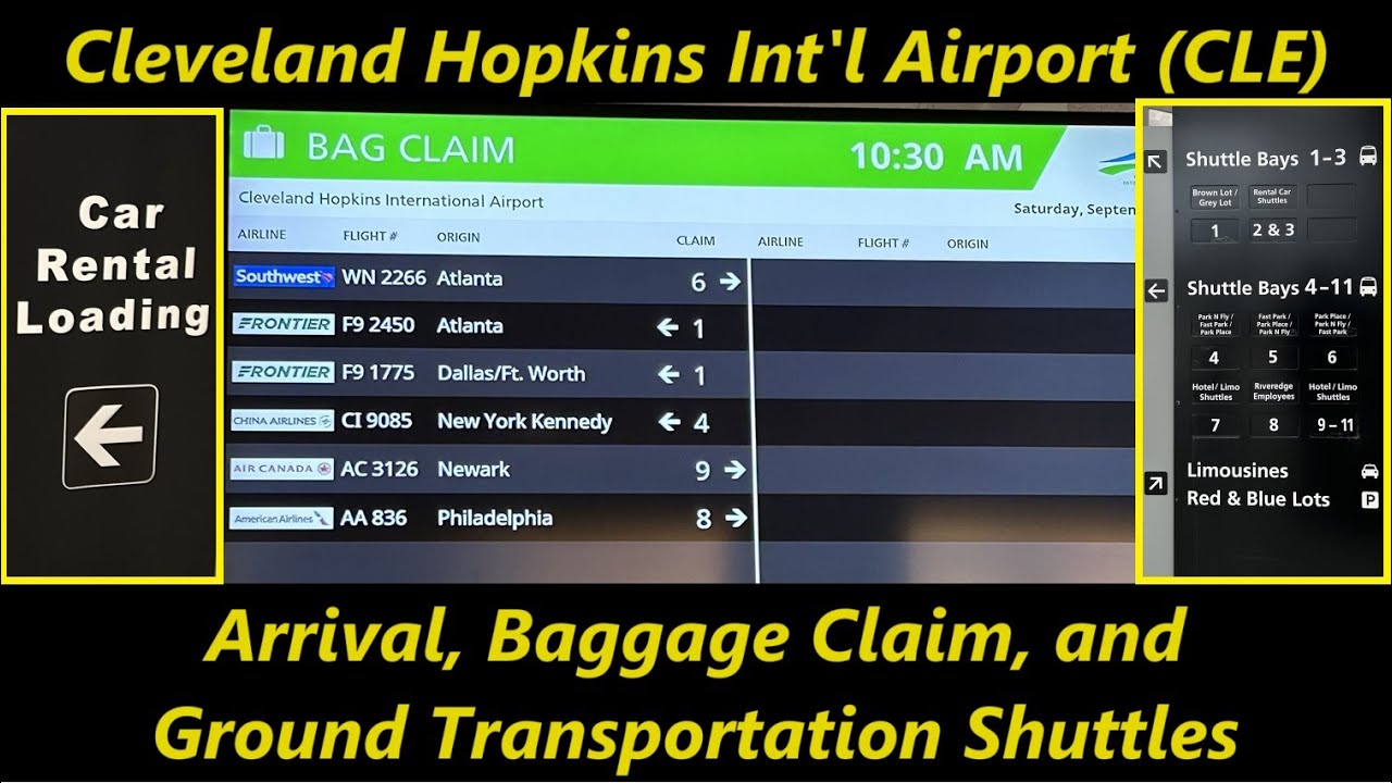 Cleveland Airport - Arrival, Baggage Claim & Ground Transportation Shuttles