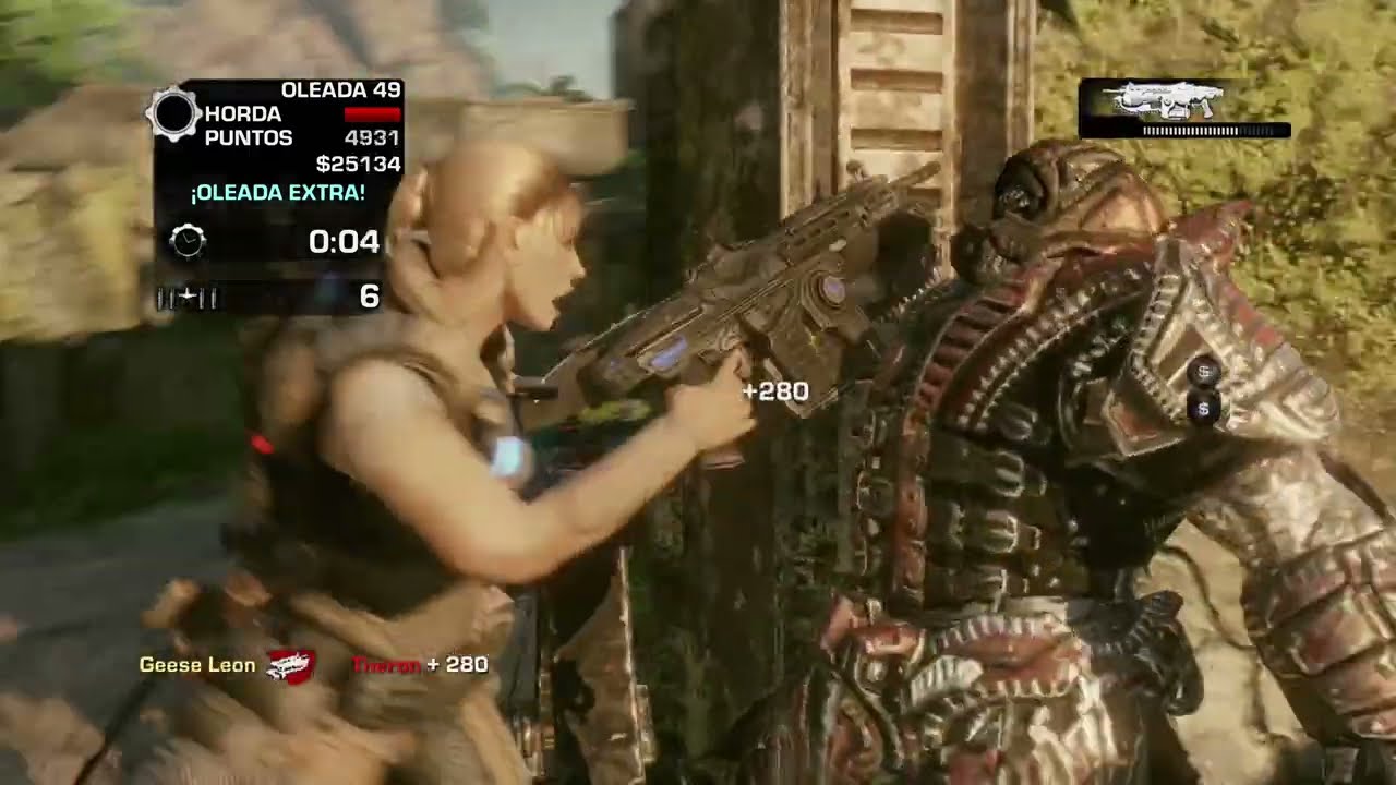 Gears Of War 3 jugando las últimas 5 oleadas de horda (46-50) en 
