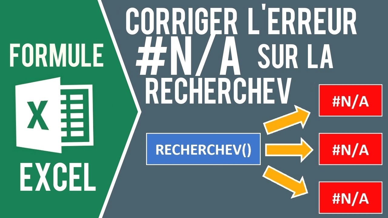 EXCEL - POURQUOI LA RECHERCHEV RENVOIE # N/A ? (Corriger les erreurs de la formule RECHERCHEV)