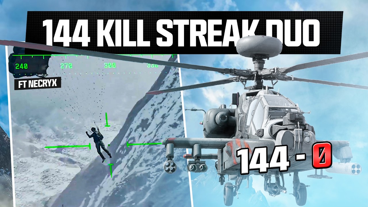 144 - 0 Dual POV Attack Helicopter Gameplay - BF6 Liberation Peak