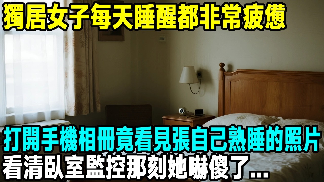 獨居女子每天睡醒都非常疲憊，打開手機相冊竟看見張自己熟睡的照片，看清臥室監控那刻她嚇傻了...【晚間故事】