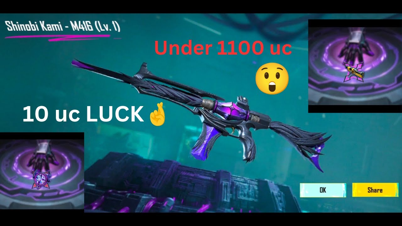 OMG 10 UC TRICK TO GET SHINOBI KAMI M416 | LUCKIEST CRATE OPENING | BGMI #bgmi #pubgmobile