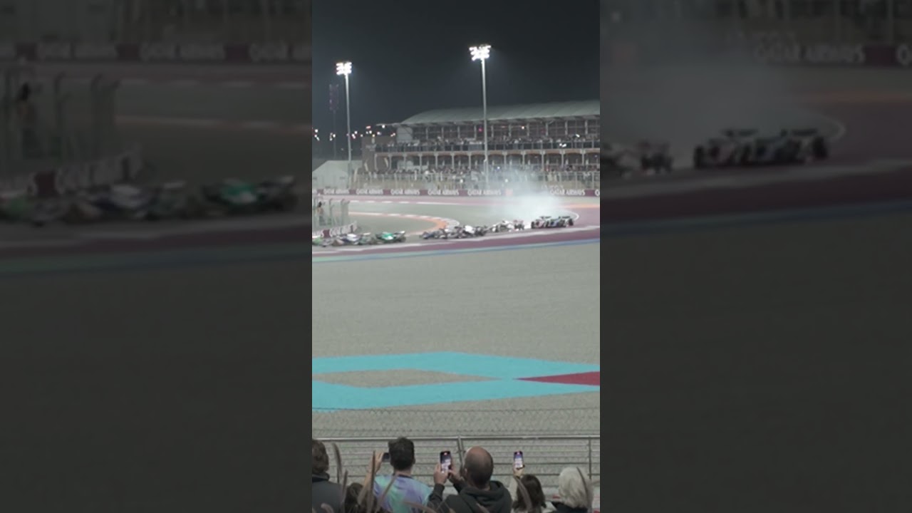 Qatar F1 Crash at Start #f1 #qatar #doha #formula1 #carcrash