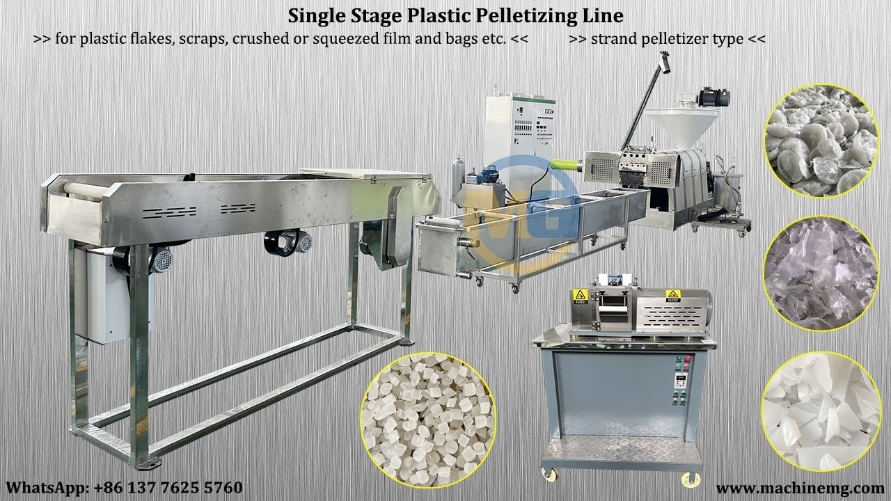 Turnkey Plastic Pelletizing System for Squeezed Film Recycling | Forced Feeding Strand Pelletizer