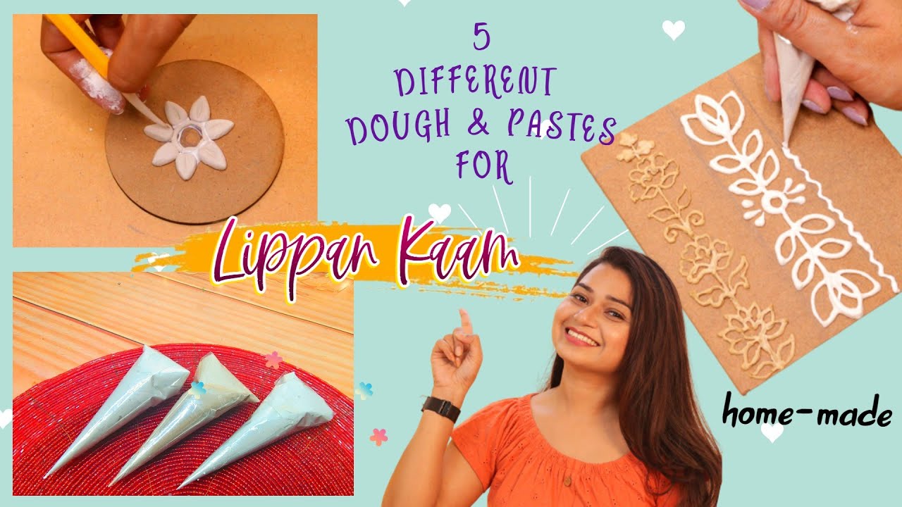 लिप्पन काम के लिए 5 अलग तारिका | Dough & Paste recipe For Lippan Kaam | Craft Supplies Under Rs. 5/-