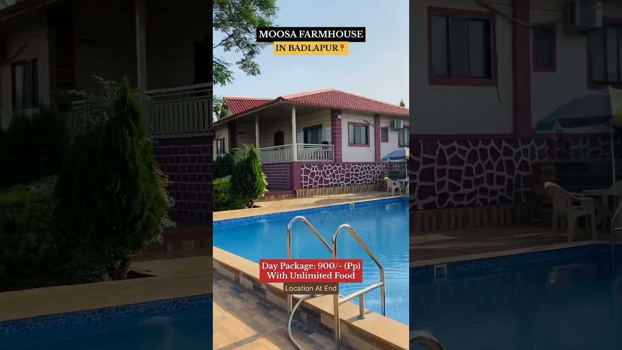 Moosa Farm In Badlapur📍 Contact No:7709166446/7709166446 #farmhouse #farmvlog #farmvilla #pool
