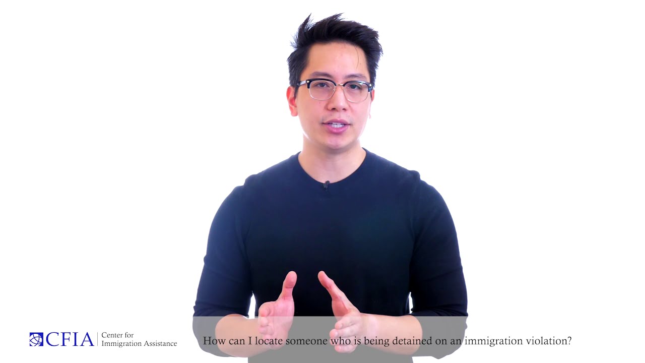How can I locate someone who is being detained on an immigration violation?