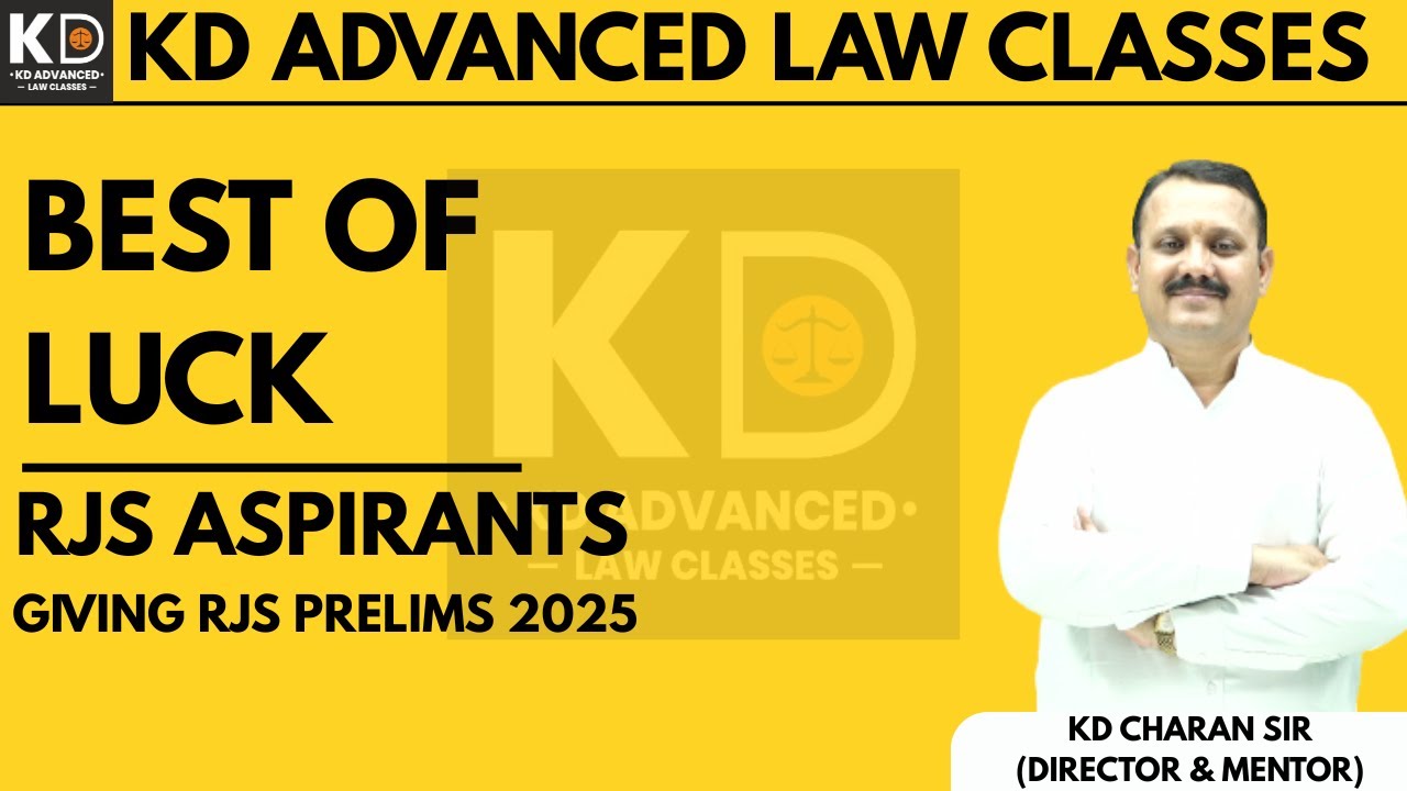 RJS PRELIMS 2025 || BEST OF LUCK FROM KD SIR