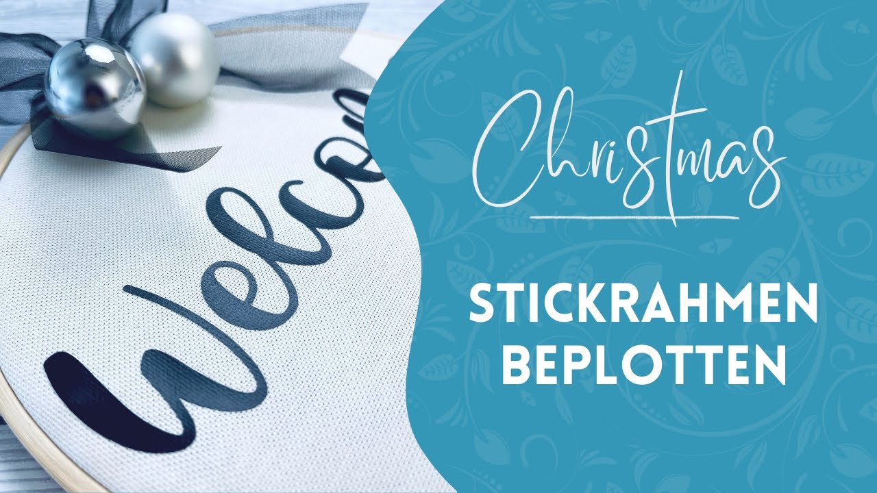 Weihnachtsgeschenkidee 14: Türschild aus einem Stickrahmen basteln
