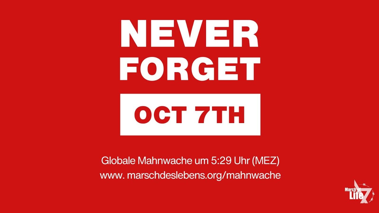 Organisere eine Mahnwache am 7. Oktober um 6:29 Uhr (UTC 2+)