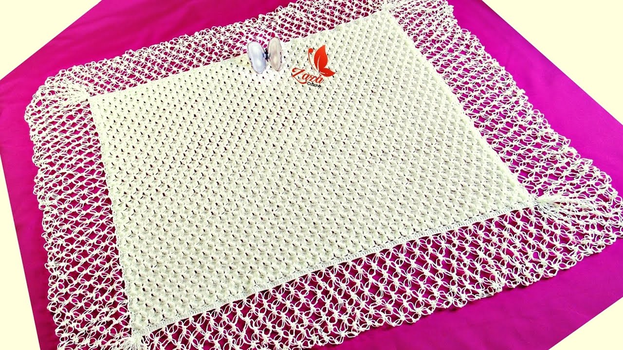 Manta em Crochê para Bebê Favo de Mel